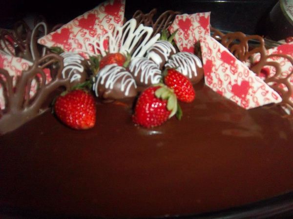 Torta Mousse Chocolate com Morango