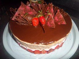 Torta Mousse Chocolate com Morango